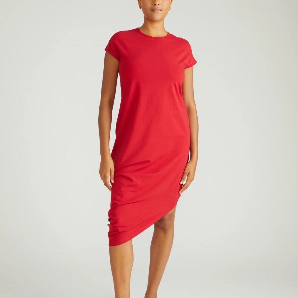 NEW Universal Standard Geneva Dress Ruby Red Asymmetrical Hem Women's 14-16